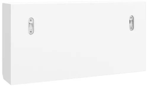 vidaXL Skrinka na kľúče biela 40x8,5x20 cm spracované drevo a oceľ-