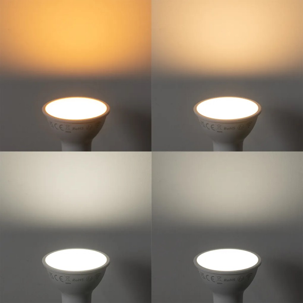 Sada 5 čírych LED žiaroviek GU10 50mm 4.7W 400 lm 2200-2400K