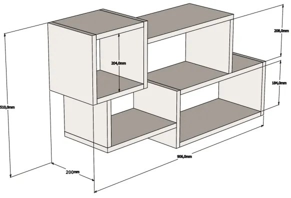 Nástenná polica AFRO 51x90,6 cm biela/antracit