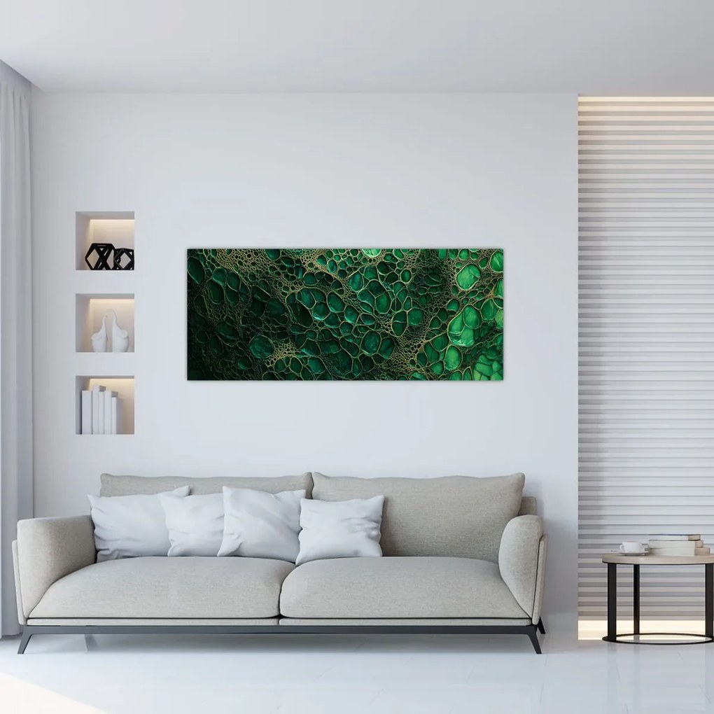 Obraz - Zelený mikroskopický záber (120x50 cm)