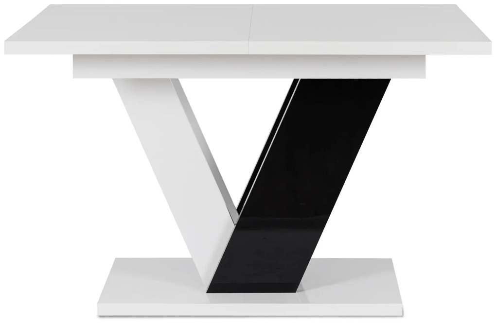 JAKS Jedálenský stôl Clark 120 cm čierno biely gloss glamour