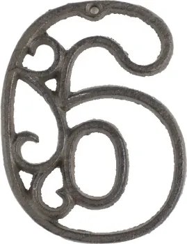 Domové  číslo 6, hnedá liatina%