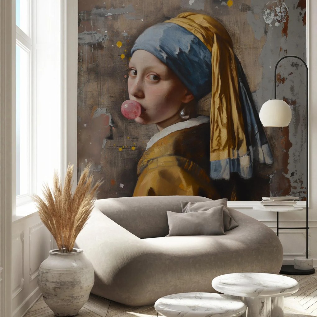 Fototapeta - Moderné dievča s perlou (147x102 cm)