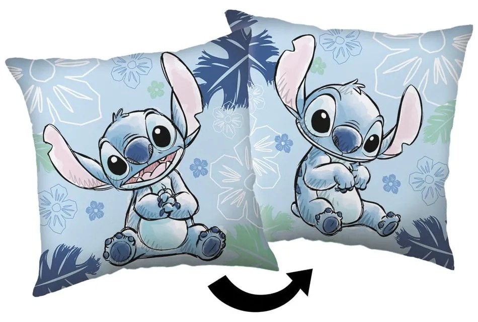 Fleecový detský vankúšik 40x40 cm Lilo and Stitch "Blue" – Jerry Fabrics