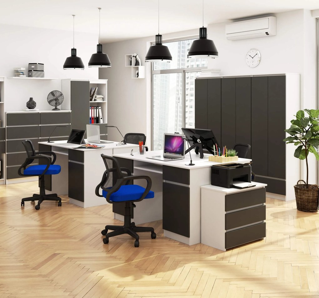 PC stolík Aranandose (biela + grafit). Akcia -18%. Vlastná spoľahlivá doprava až k Vám domov. 1117079