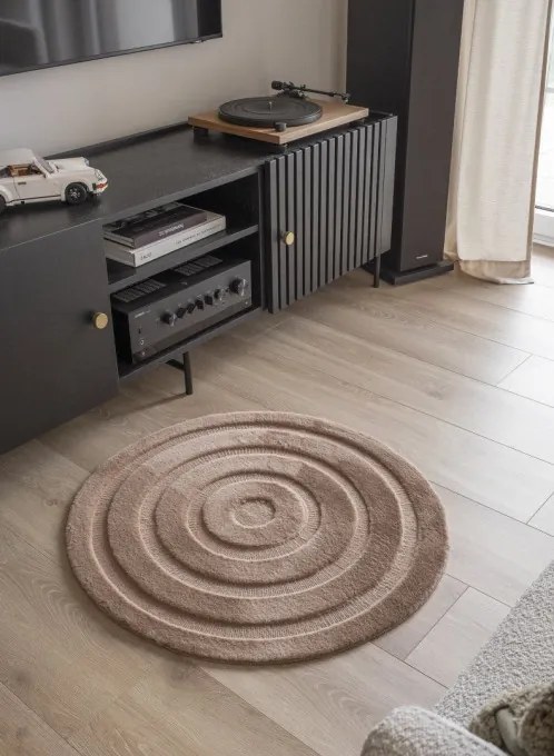 Kúpeľňový koberček MOYO CIRCLE hnedý kruh