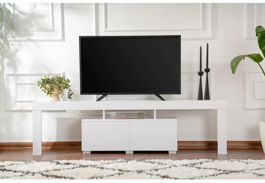 TV stolík/skrinka Endlava (prírodná biela). Akcia -19%. Vlastná spoľahlivá doprava až k Vám domov. 1107758