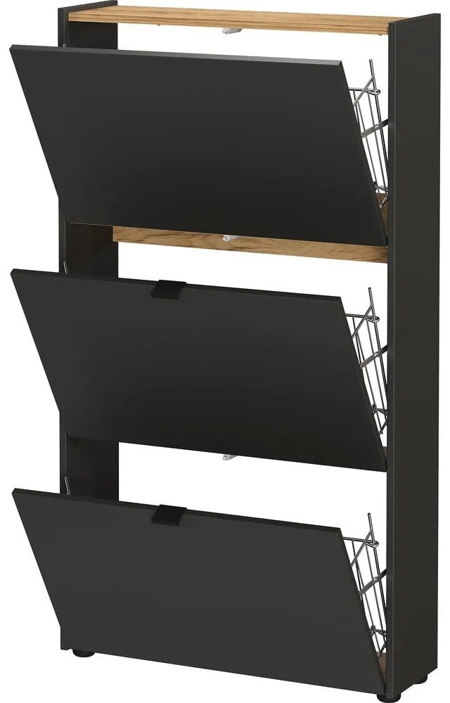 Antracitová predsieňová zostava 101x200x22 cm Ameca – Germania