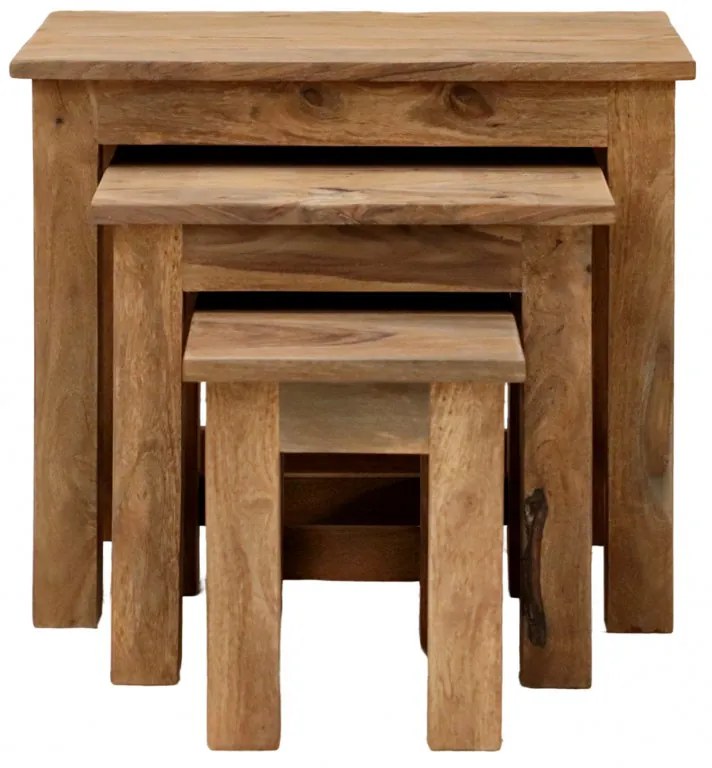 Odkladacie stolíky sada 3 ks Rami indický masív palisander Orech