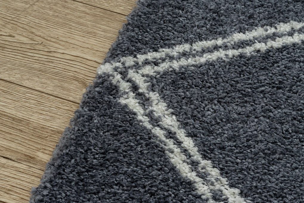 Koberec BERBER ASILA B5970, sivo - biely, strapce, Maroko Shaggy