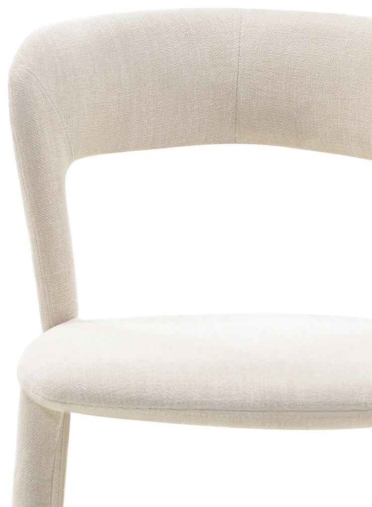 Čalouněná designová jídelní židle Calma světle béžová