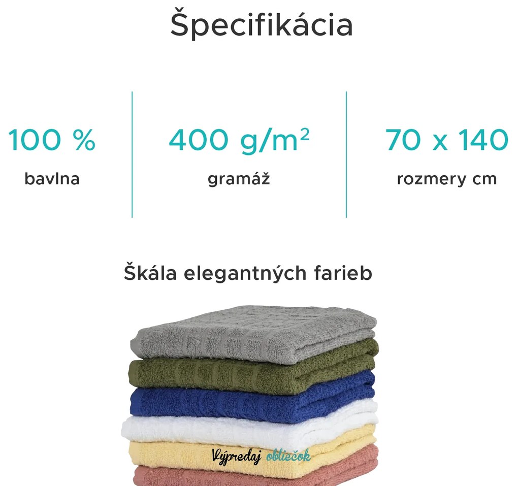 Osuška SOFT kráľovsky modrá 70 x 140 cm, 100% bavlna