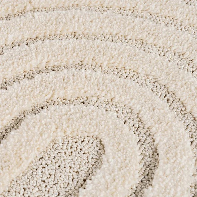 Koberec Modern Art 3D krémový kruh