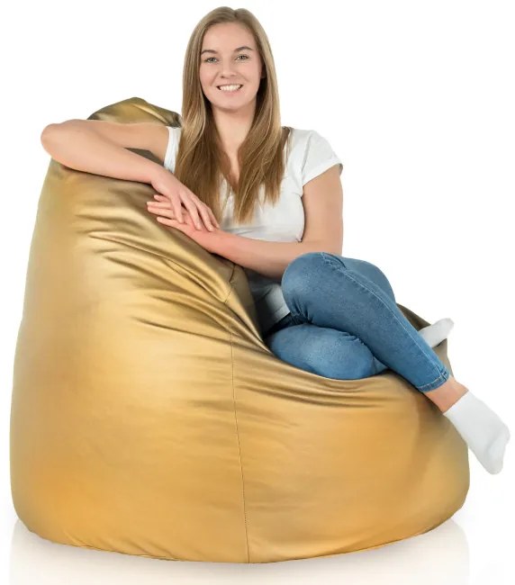 Sedací vak SAKO - zlatý ekokoža