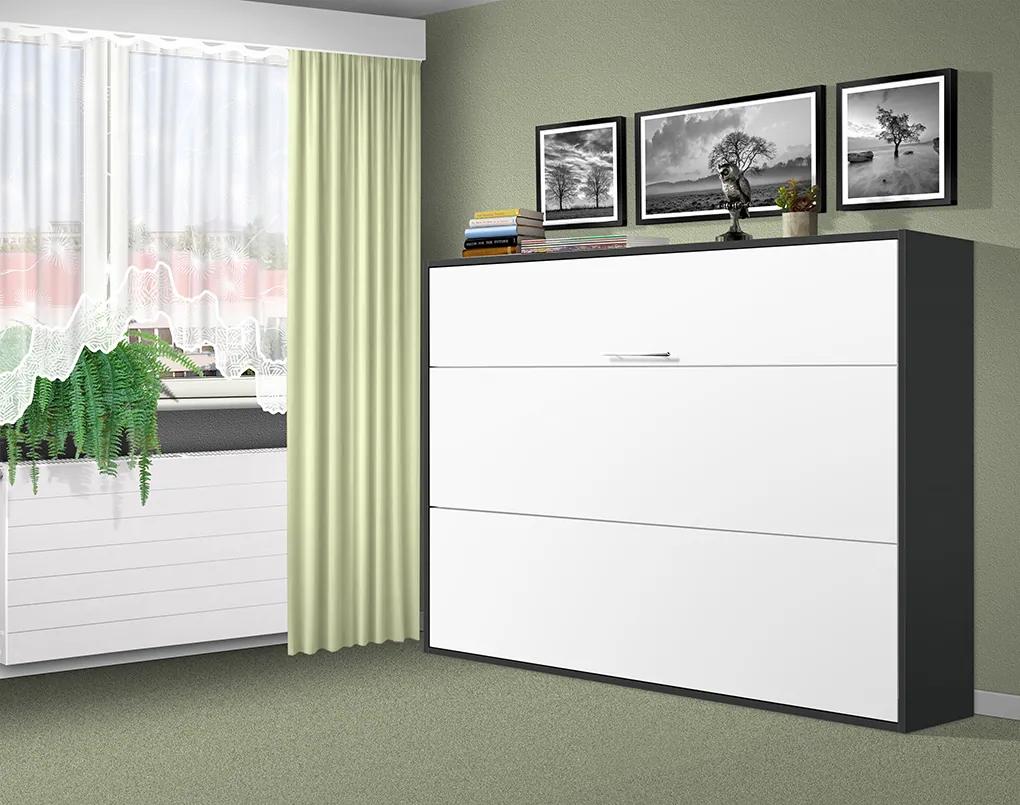 Nabytekmorava Sklápacia posteľ VS1056, 200x120cm farba lamina: Biela, Varianta dverí: matné
