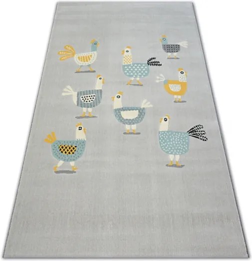 MAXMAX Detský kusový koberec Kuriatko - svetlo šedý
