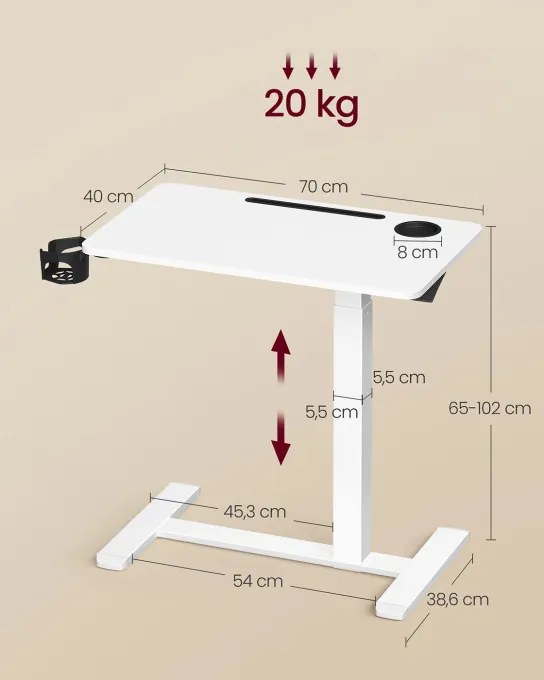 Príručný stolík LSD600W01 biely