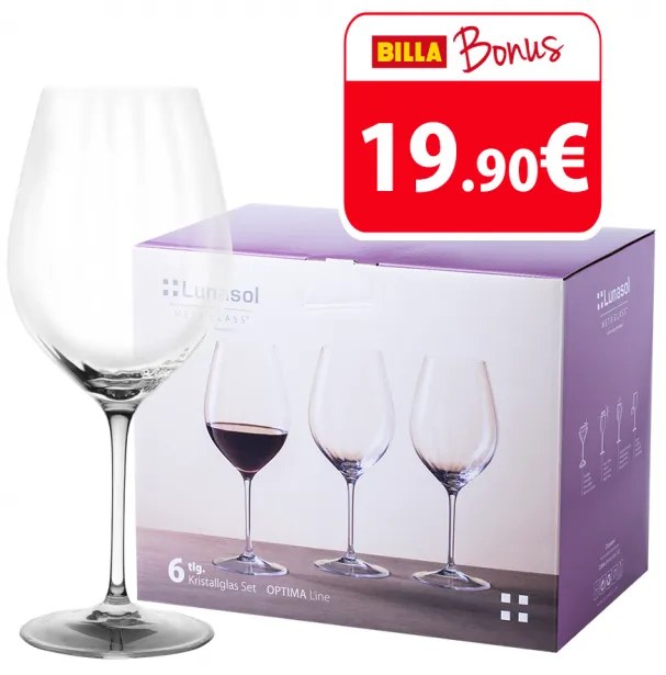 Lunasol - Poháre na červené víno 660 ml set 6 ks - Optima Line Glas Lunasol (322687)