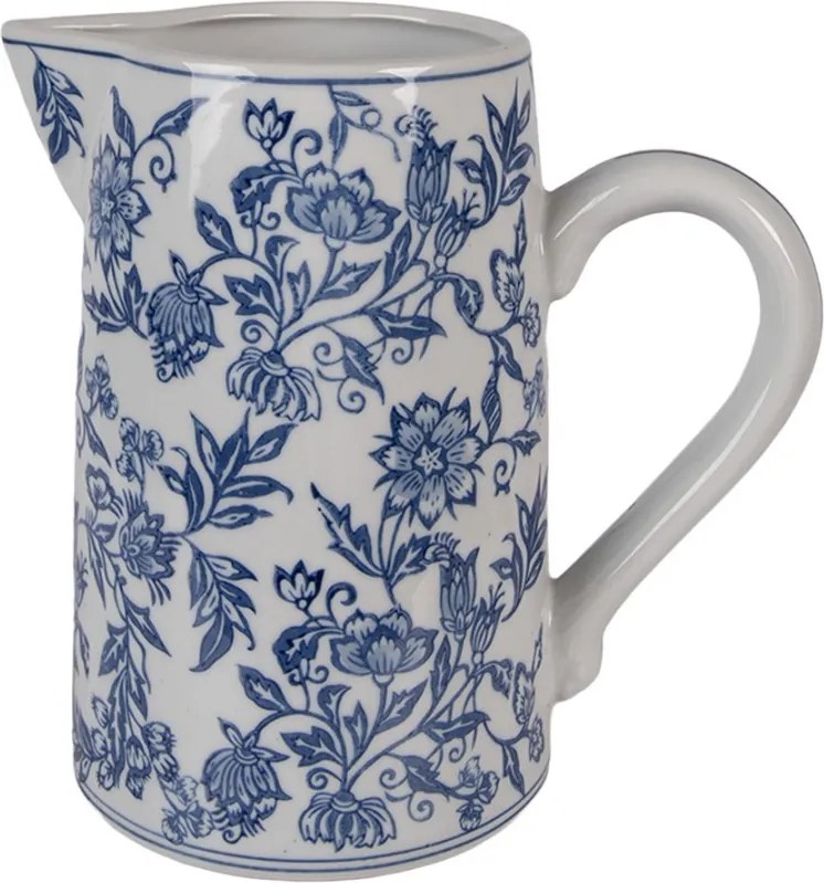 Porcelánový džbán s modrými kvetmi - 21*13*21 cm