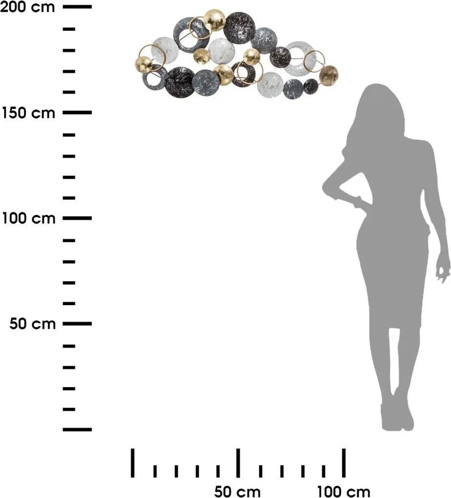 Kovová dekorácia na stenu Liam 93x43 cm