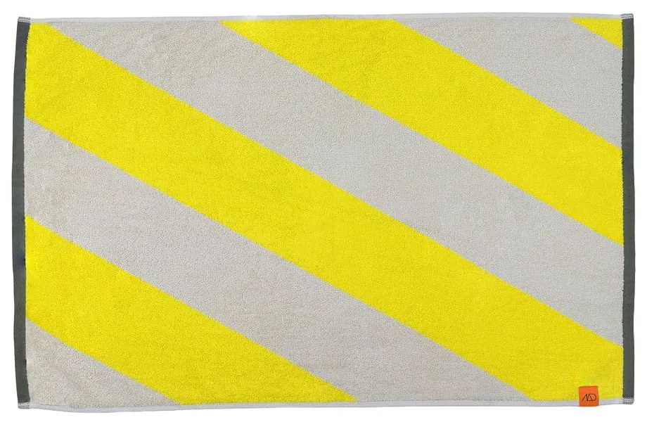 Žltá kúpeľňová predložka z bio bavlny 50x80 cm Diagonal - Mette Ditmer Denmark