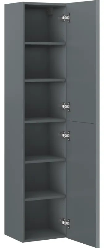 Mexen Rivel, kúpeľňový podstavec 35 cm, 2 dvierka, drážkovaný, grafitová matná, 91A21-03016-2-BF66