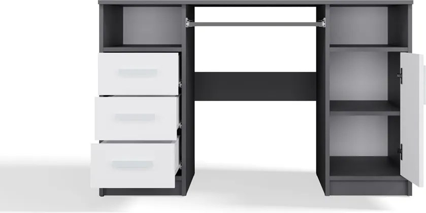 Psací stůl DELTA 120 cm antracitový/bílý