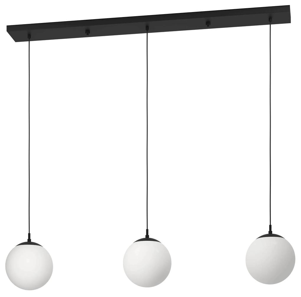 EGLO Moderné závesné osvetlenie RONDO 3, 3xE27, 40W, čierne, biele
