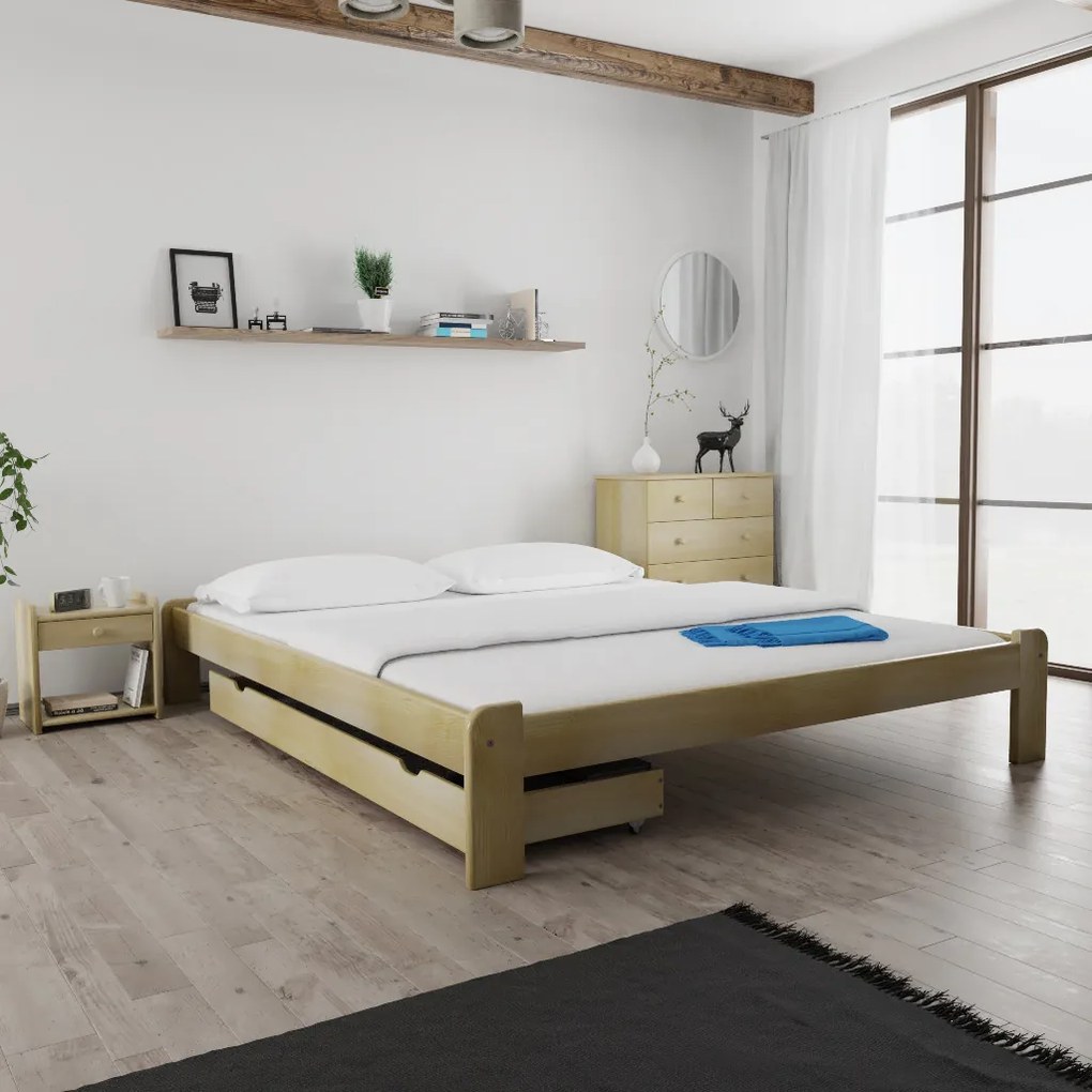Posteľ Ada 180 x 200 cm, borovica Rošt: Bez roštu, Matrac: Matrac COCO MAXI 20 cm