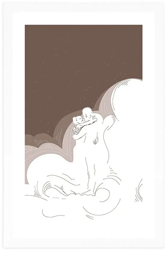 Plagát s paspartou noc plná lásky - 30x45 white