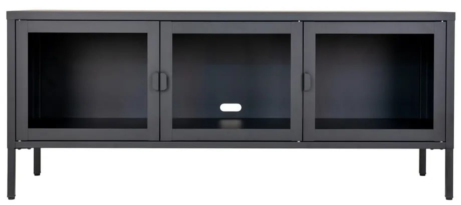 Čierny kovový TV stolík 130x55 cm Brisbane – House Nordic