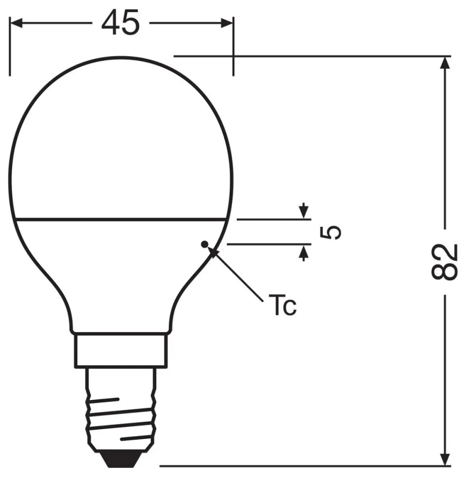 LED žiarovka E14 P45 4,9W = 40W 470lm 4000K Neutrálna 200° OSRAM STAR