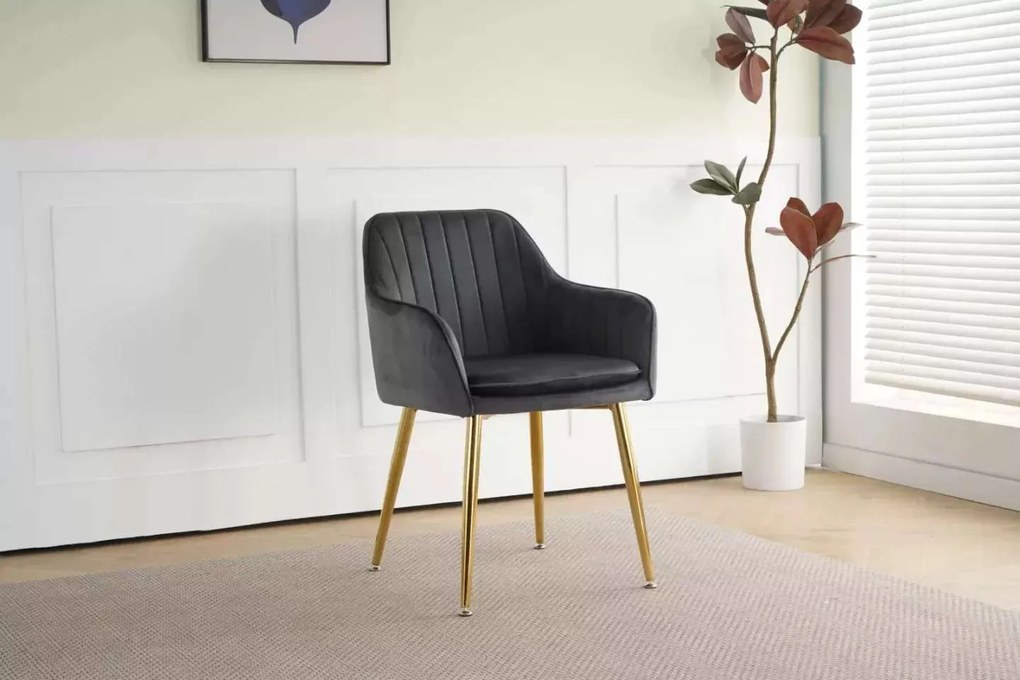 LuxuryForm DESIGN Stolička AUSTIN VELUR - tmavo šedá