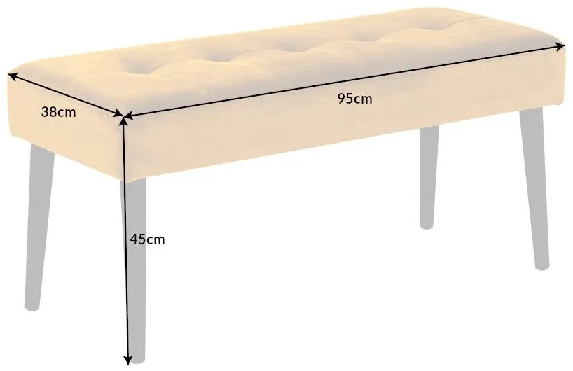Invicta Interior - Elegantná lavica BOUTIQUE 95 cm, horčicovo žltá, zamat