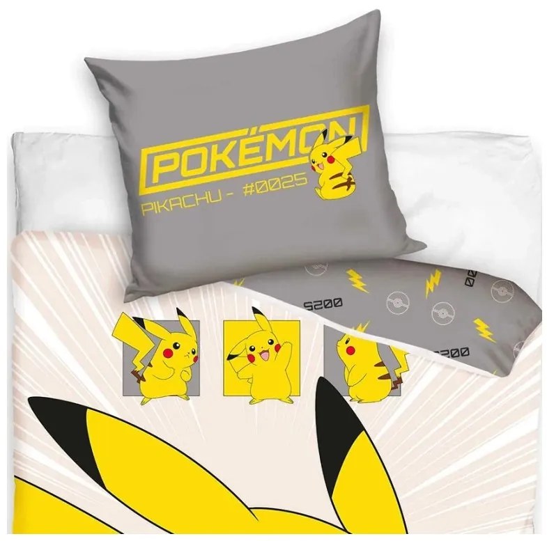 Detské obliečky Pokémon Pikachu v Akci 140x200/70x90 cm