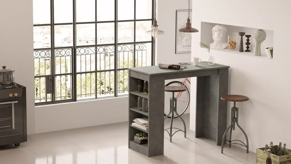 Barový stôl Houseland Masasi retro sivá/betón