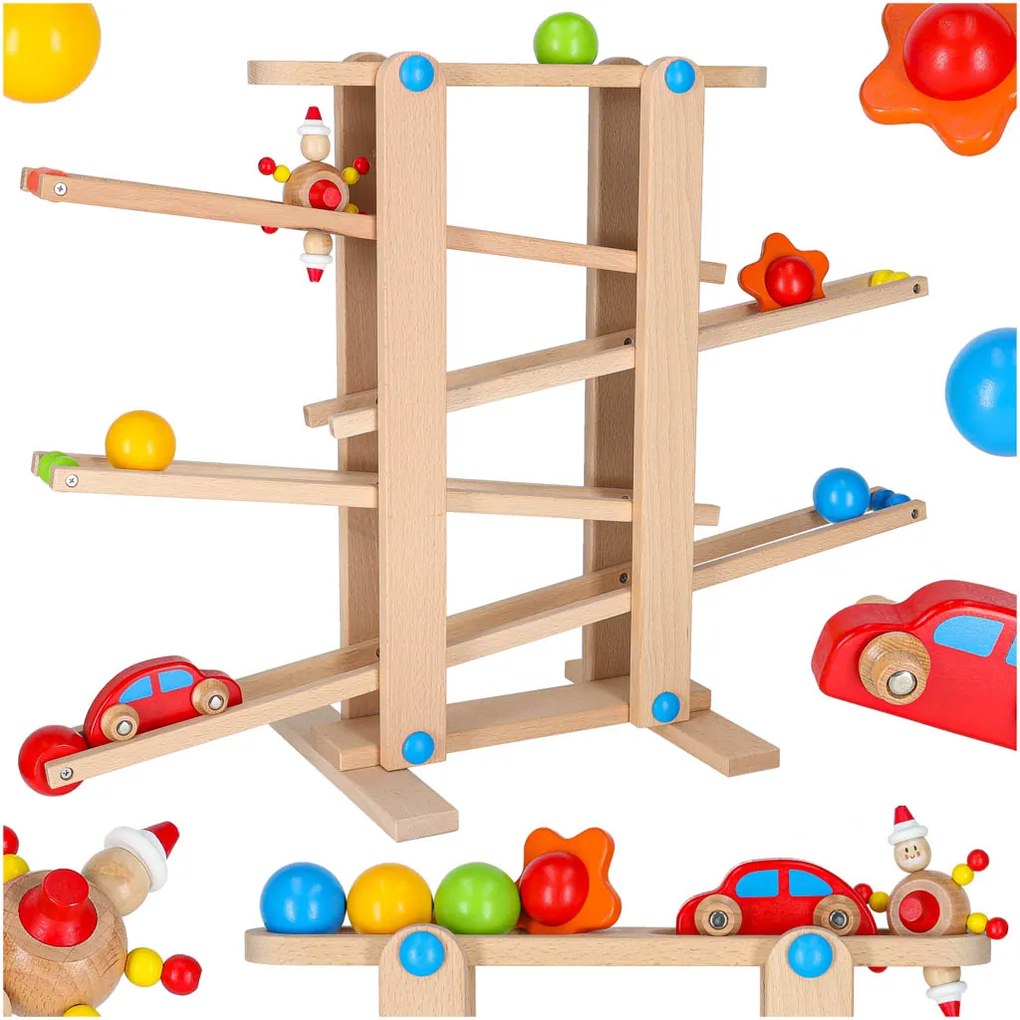 Drevená Montessori guľôčková dráha XXL KIK