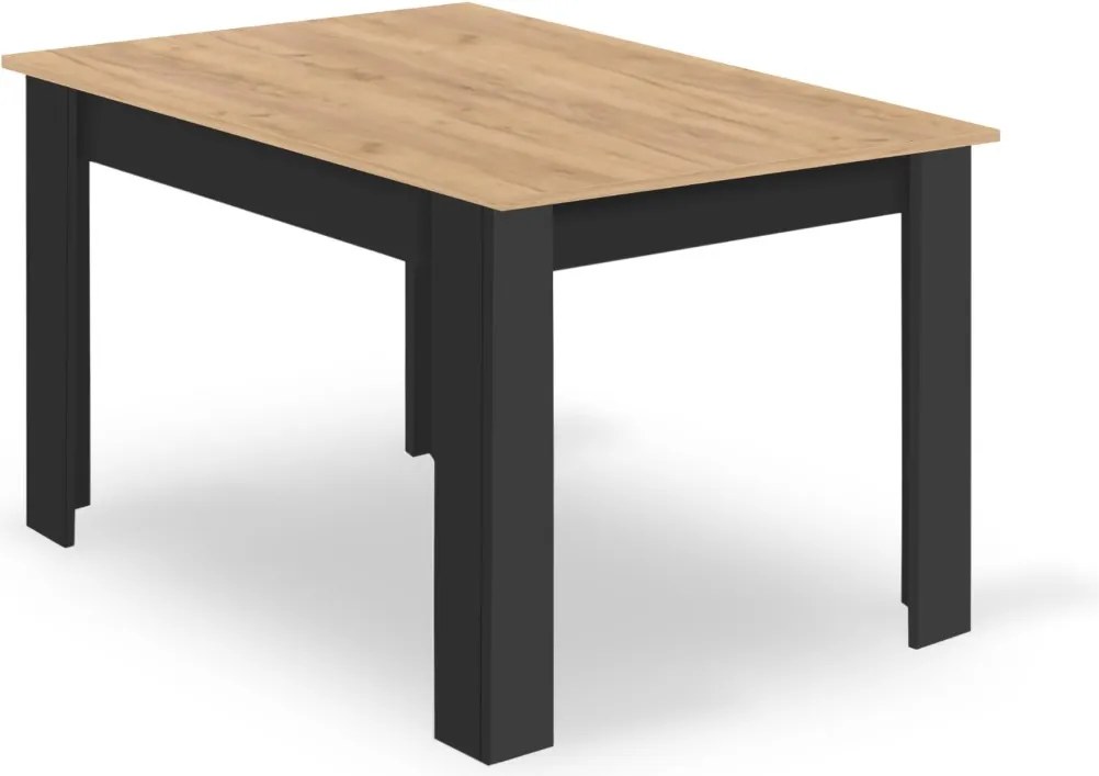 AKCIA Jedálenský stôl MADO čierny s doskou v dekore dub artisan 120x80cm II. akosť