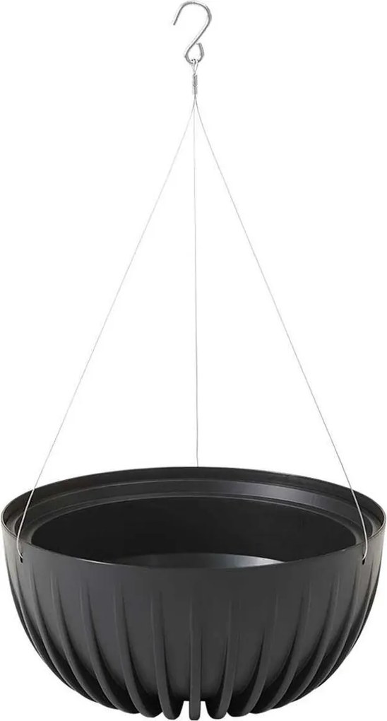 Závesný kvetináč STRIPPED Eco 29,8x15,6 cm čierny