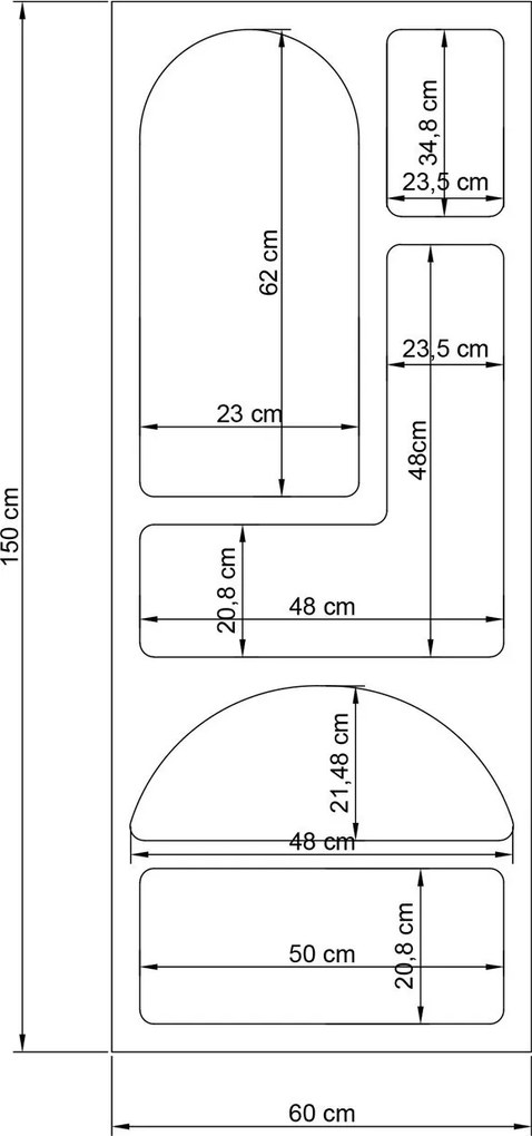 Knižnica BELVANI s asymetrickými policami, biela