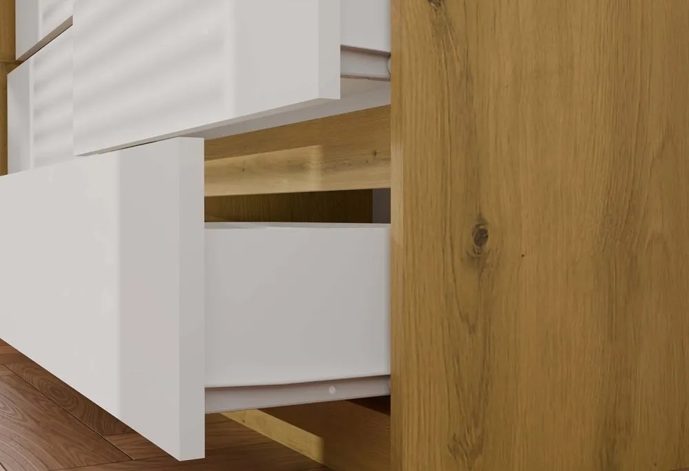 Komoda MALWA M6 140 dub artisan/biela