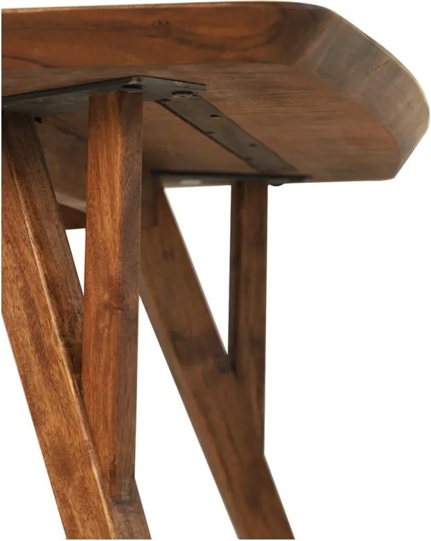 Hnedý jedálenský stôl s doskou z akácie 100x200 cm Quenza – Light & Living