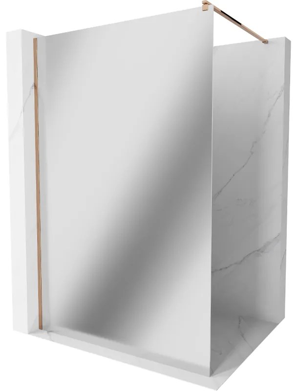 Mexen Kioto sprchová zástena 90x200 cm, 8 mm sklo s efektom zrkadla, ružové zlato, 800-090-101-60-50