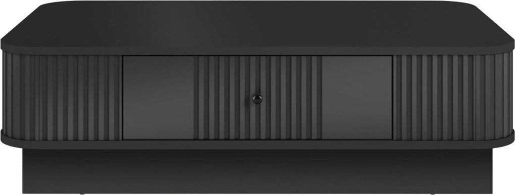 Konferenčný stolík so zásuvkou Vesper 103x60 cm na sokli - čierny / čierna úchytka