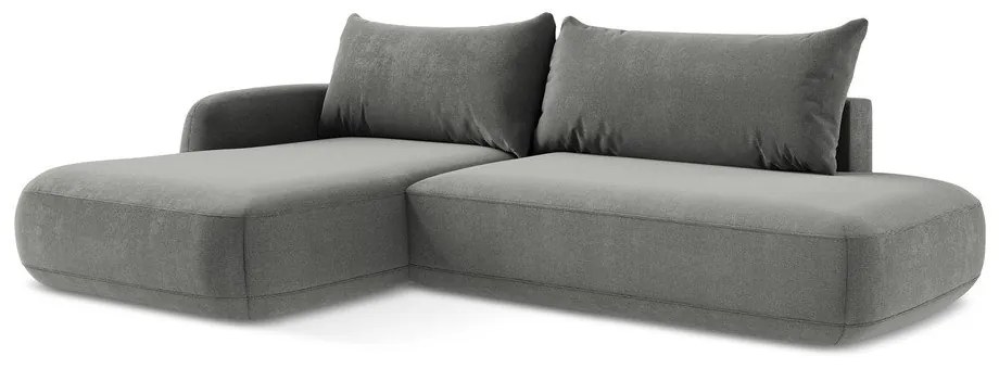 Sivá rozkladacia rohová pohovka (ľavý roh/s leňoškou) Hale – Makamii