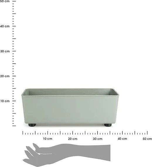 Truhlík s nožičkami Salvia 37,5x17 cm sivo-zelený