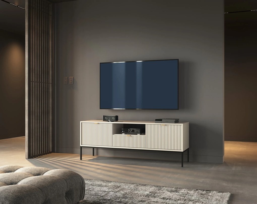 Televízny stolík Nova 154 cm kašmír/čierny