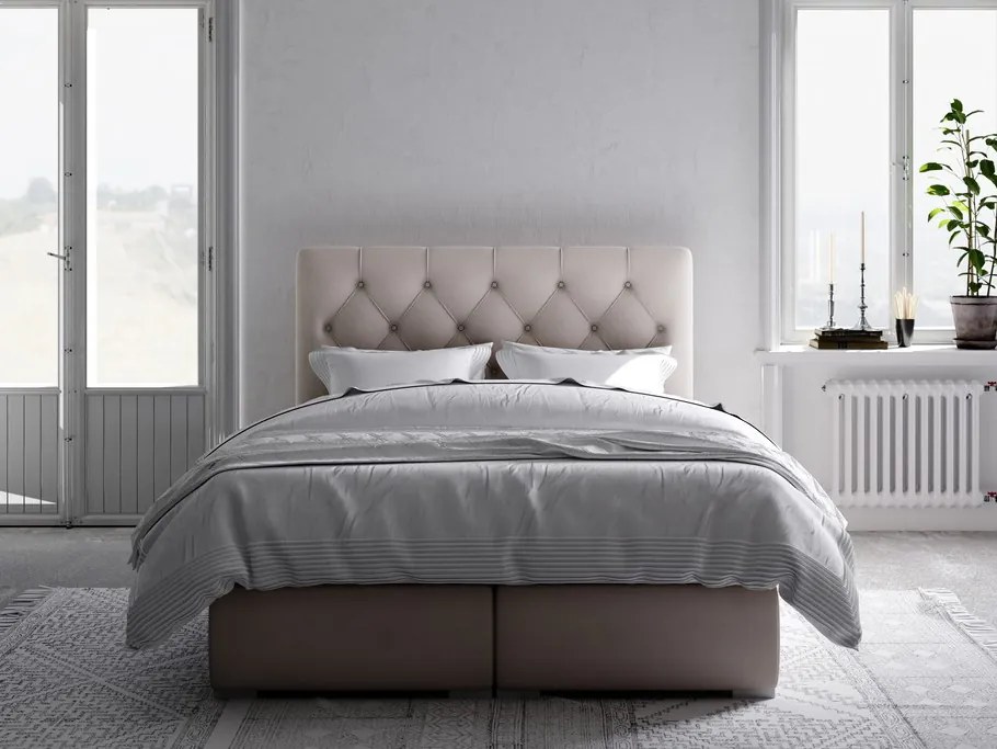 Manželská posteľ Boxspring 180 cm Ronda (béžová) (s úložným priestorom). Akcia -20%. Vlastná spoľahlivá doprava až k Vám domov. 1044318