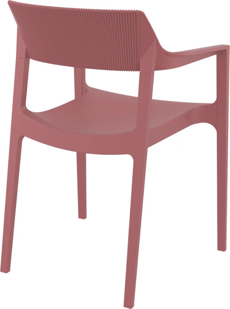 TULUM záhradná stolička s podrúčkami marsala