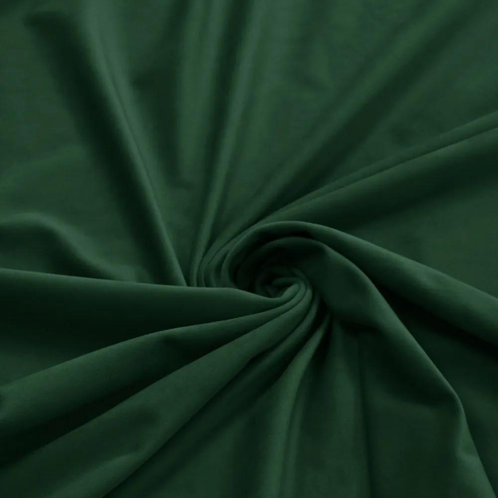 Dekorstudio Luxusný velúrový záves Velvet - tmavo zelený Uchytenie závesu: Dekoračné kolieska